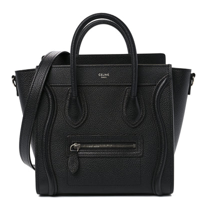 Celine Drummed Calfskin Nano Luggage Black 1 of 12