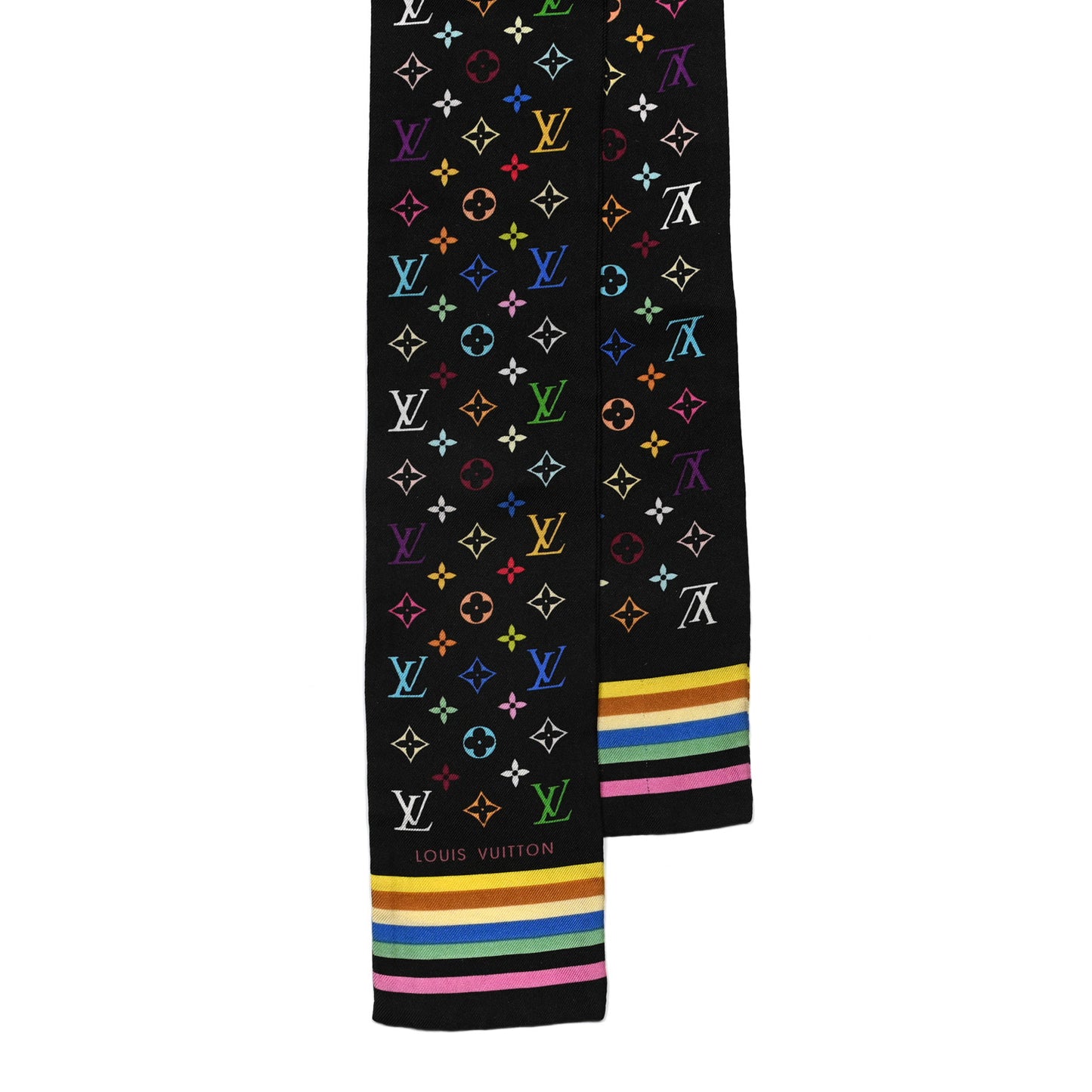 Silk Monogram Multicolor Bandeau Black