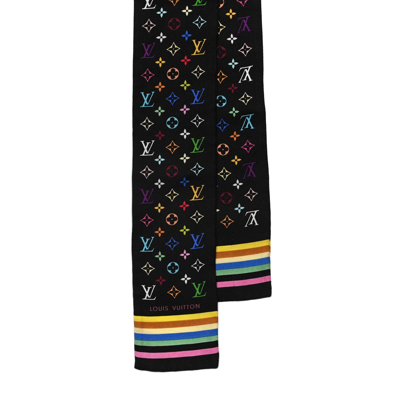 Louis Vuitton Silk Monogram Multicolor Bandeau Black 2 of 6
