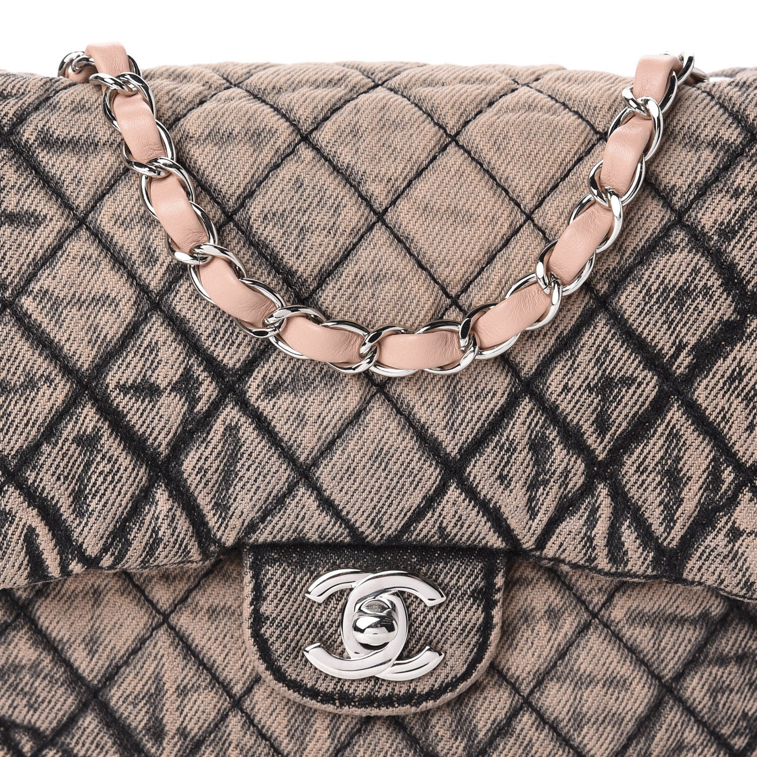 Chanel Washed Denim Quilted Small Denimpression Flap Rose Clair 10 of 11