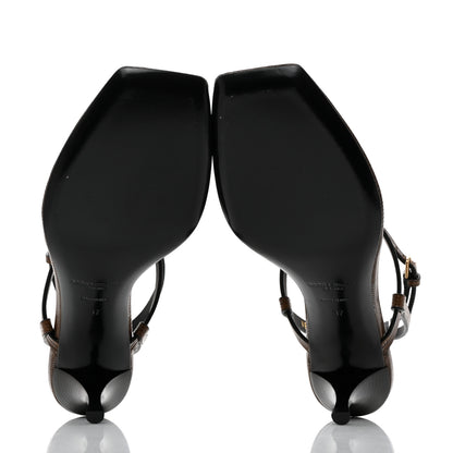 Saint Laurent Calfskin Cassandra 60 Sandals 37 Macadamia Brown 5 of 9