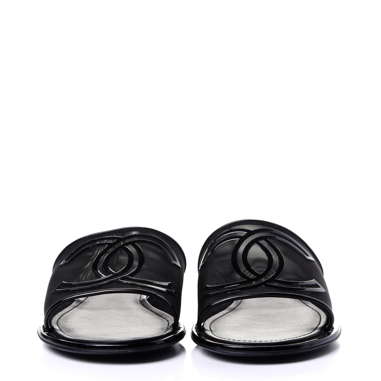 Chanel Mesh Patent Calfskin CC Mules 41 Black 2 of 8