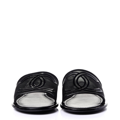 Chanel Mesh Patent Calfskin CC Mules 41 Black 2 of 8