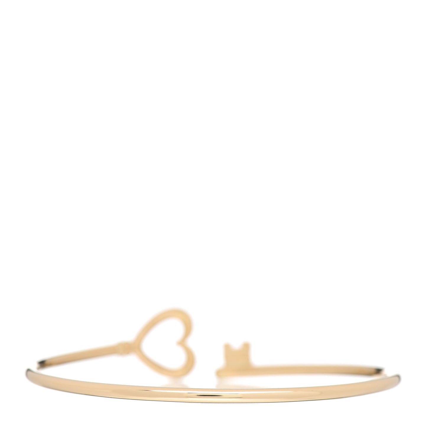 18K Yellow Gold Wire Heart Key Bracelet