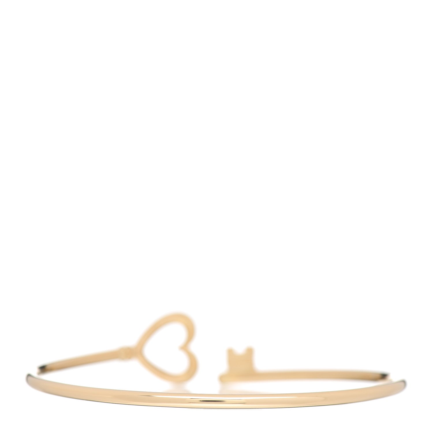 Tiffany 18K Yellow Gold Wire Heart Key Bracelet 3 of 5