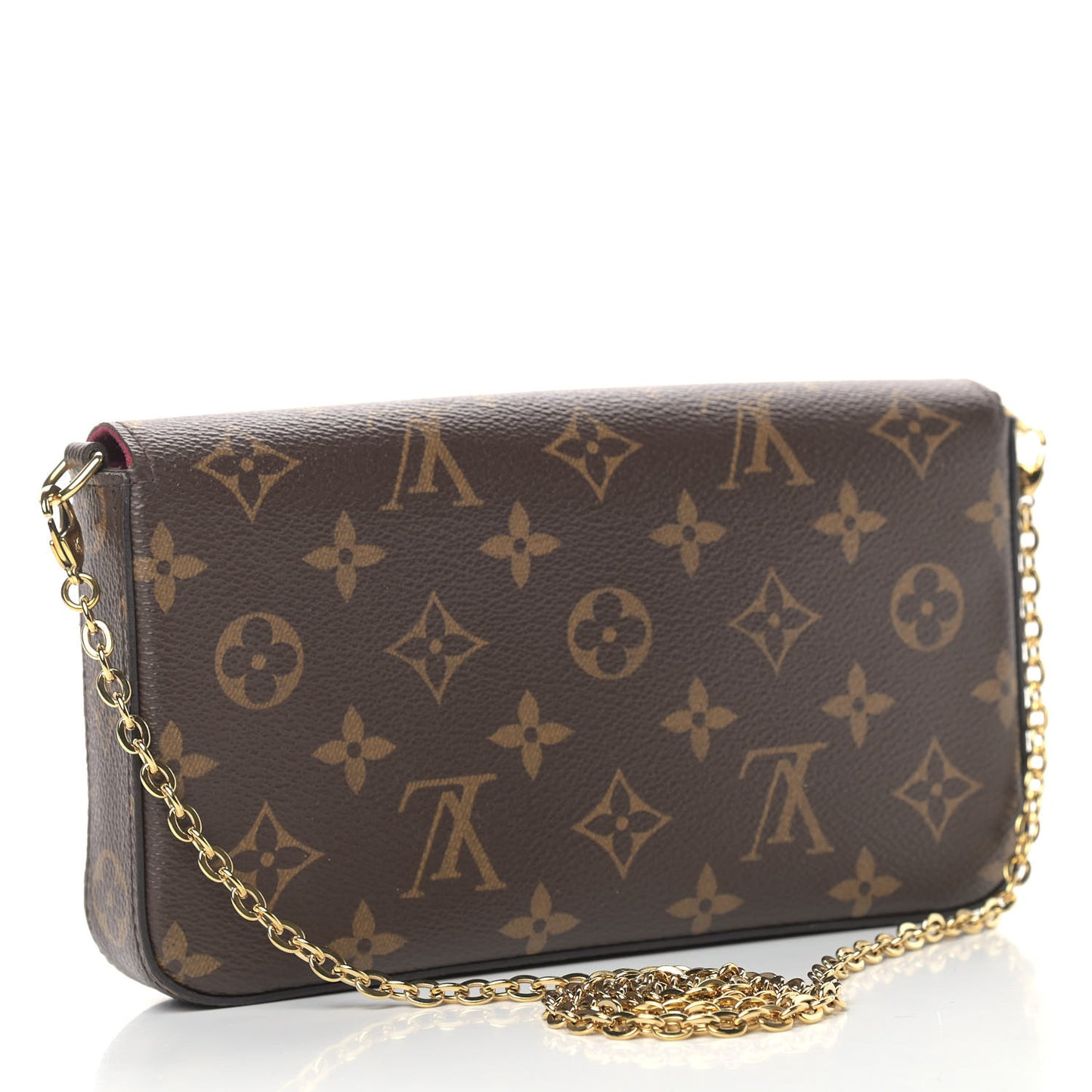Monogram Pochette Felicie Chain Wallet Fuchsia