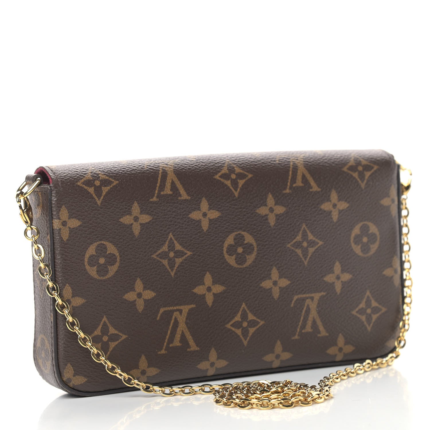 Louis Vuitton Monogram Pochette Felicie Chain Wallet Fuchsia 3 of 12