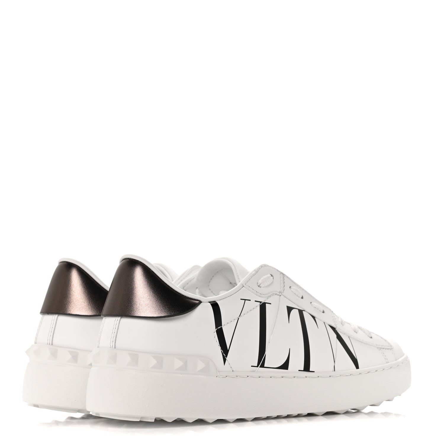 Valentino Garavani Calfskin VLTN Rockstud Open Sneakers 36.5 White 4 of 7