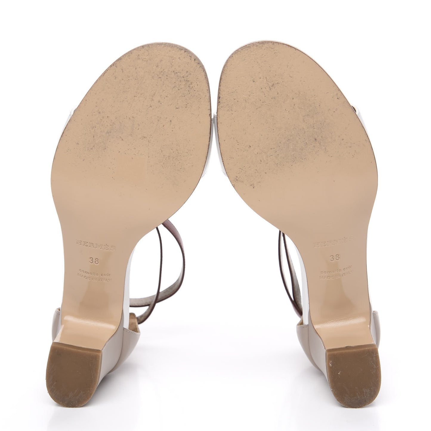 Calfskin Manege Sandals 38 Grey Multicolore