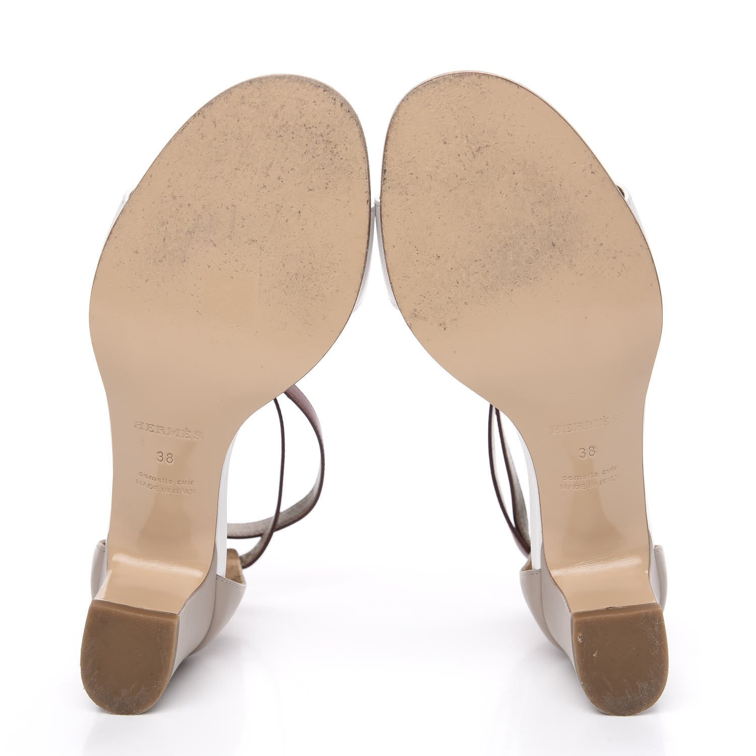 Hermes Calfskin Manege Sandals 38 Grey Multicolore 5 of 9