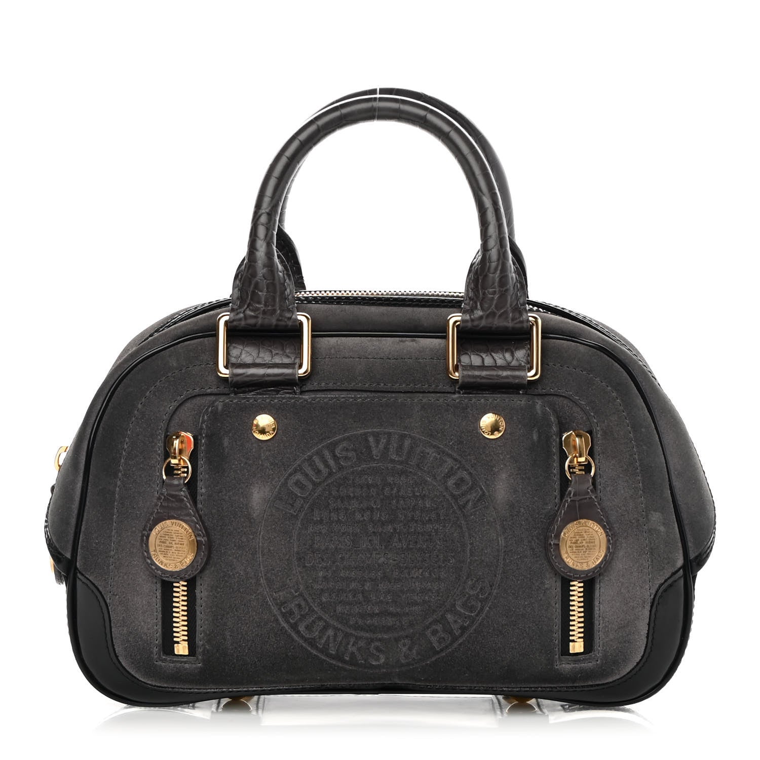 Louis Vuitton Havane Stamped Trunk Bowler PM Gray 1 of 16
