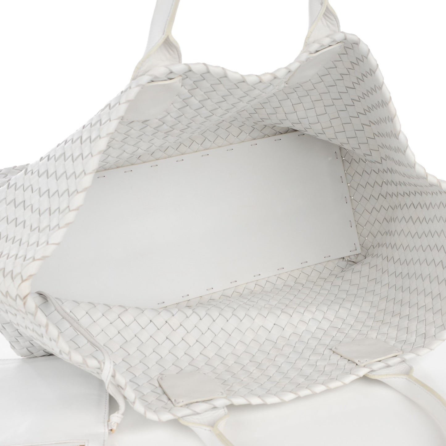 Nappa Intrecciato Medium Cabat Bianco White