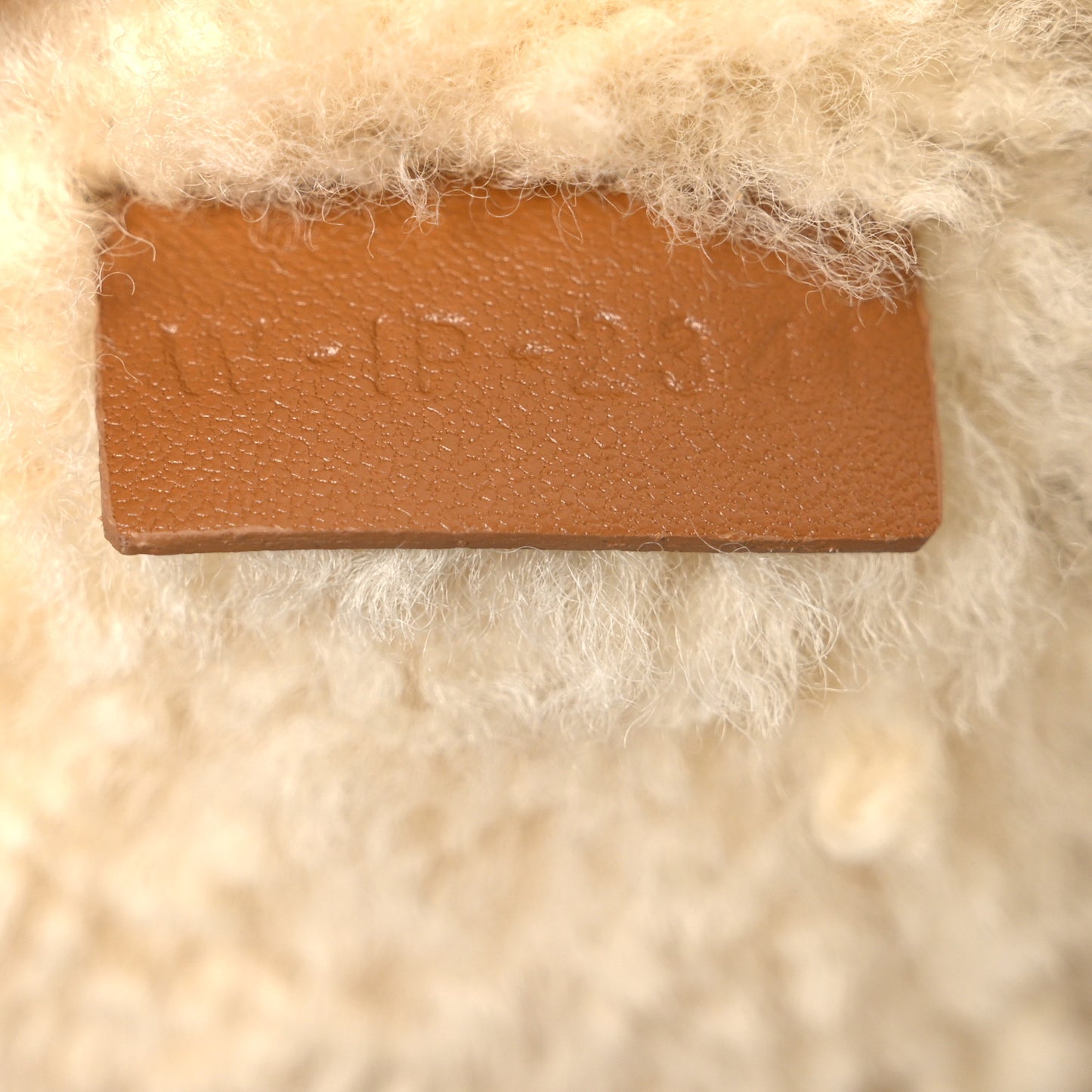 Suede Shearling Triomphe Medium Louise Bag Tabaco Cream