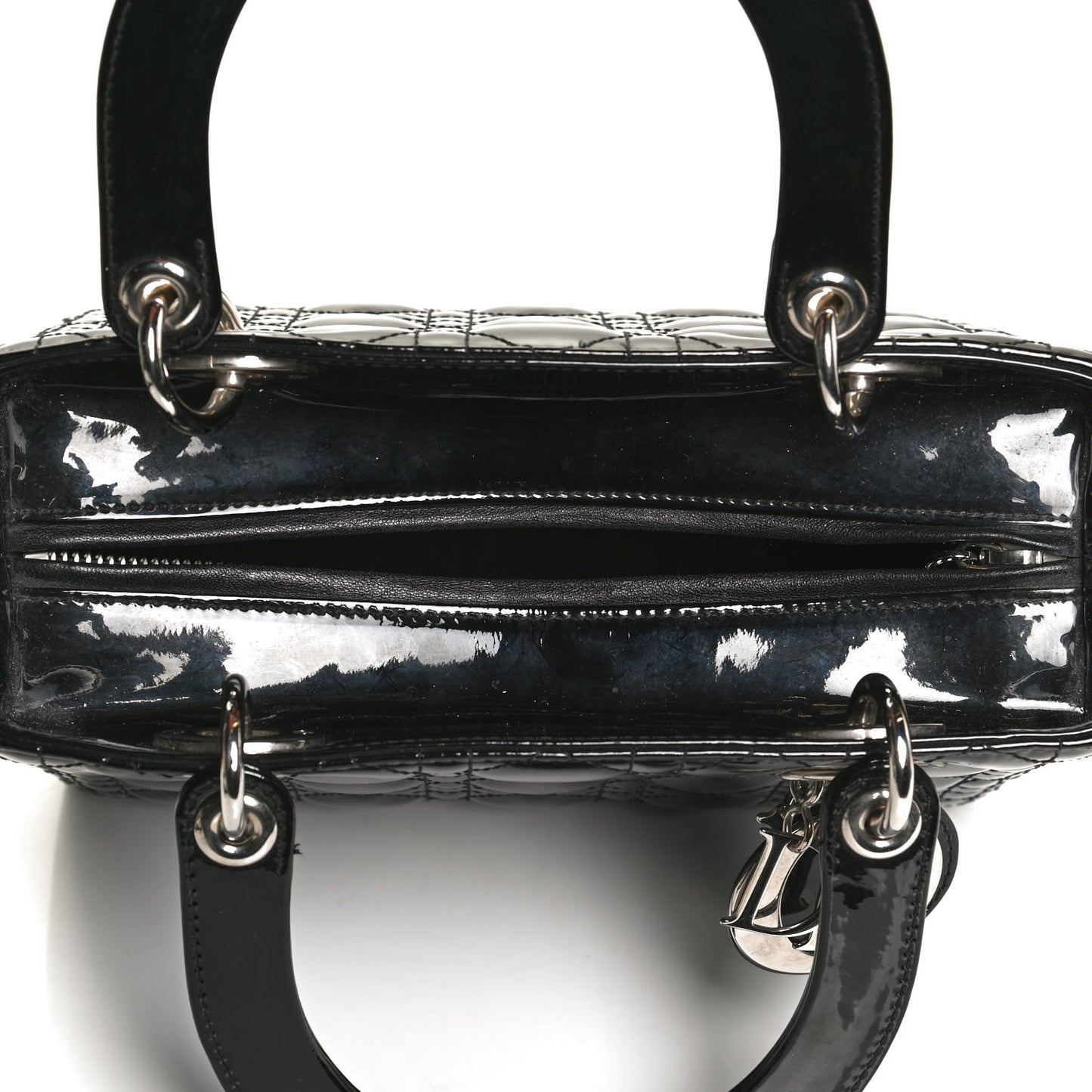 Patent Cannage Medium Lady Dior Black