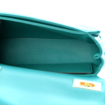 Valentino Garavani Nappa One Stud Chain Clutch Ultra Marine Green 5 of 10