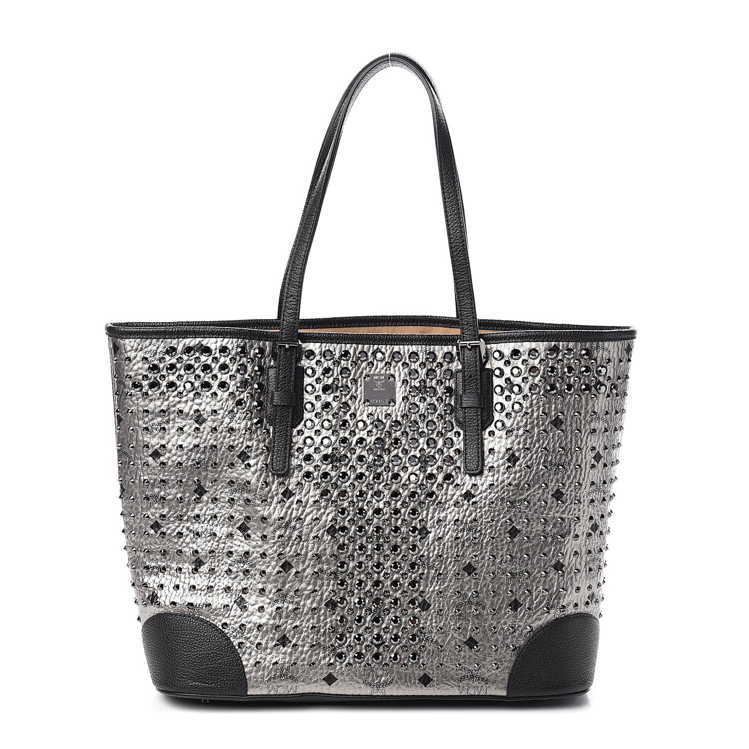 MCM Visetos Diamond Medium Tote Silver 1 of 9