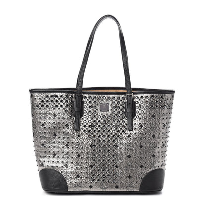 MCM Visetos Diamond Medium Tote Silver 1 of 9