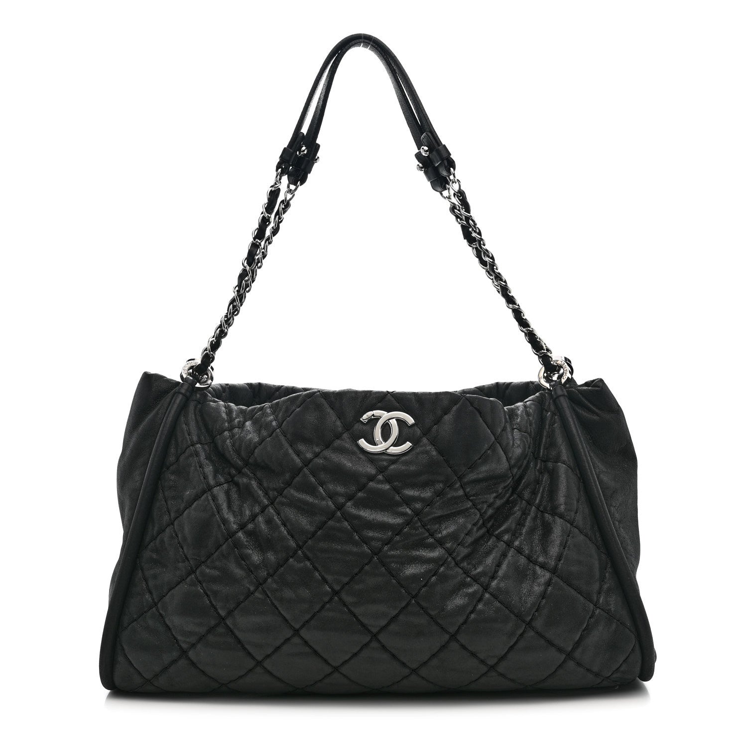 Chanel Iridescent Calfskin Quilted Relax CC Shoulder Bag Black 1 of 13