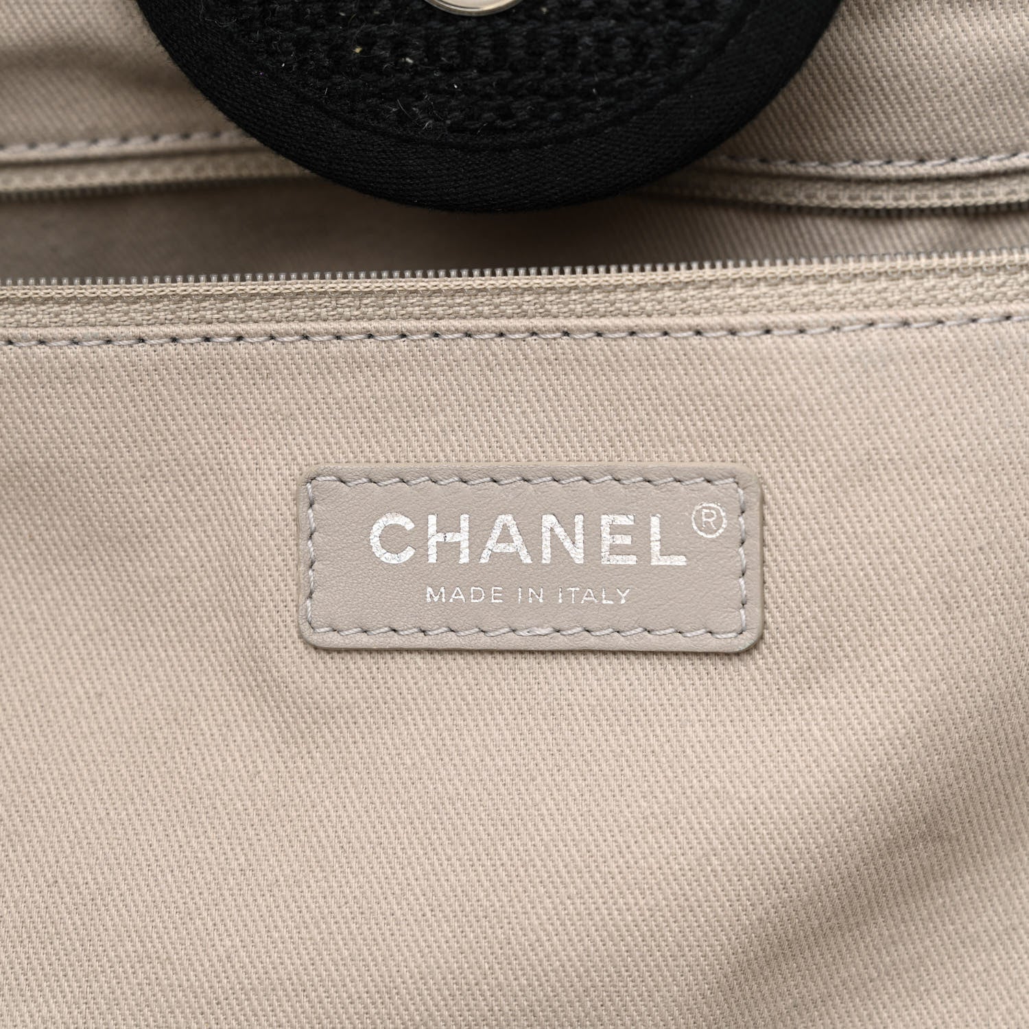 Chanel Striped Canvas Medium Deauville Tote Black 6 of 13