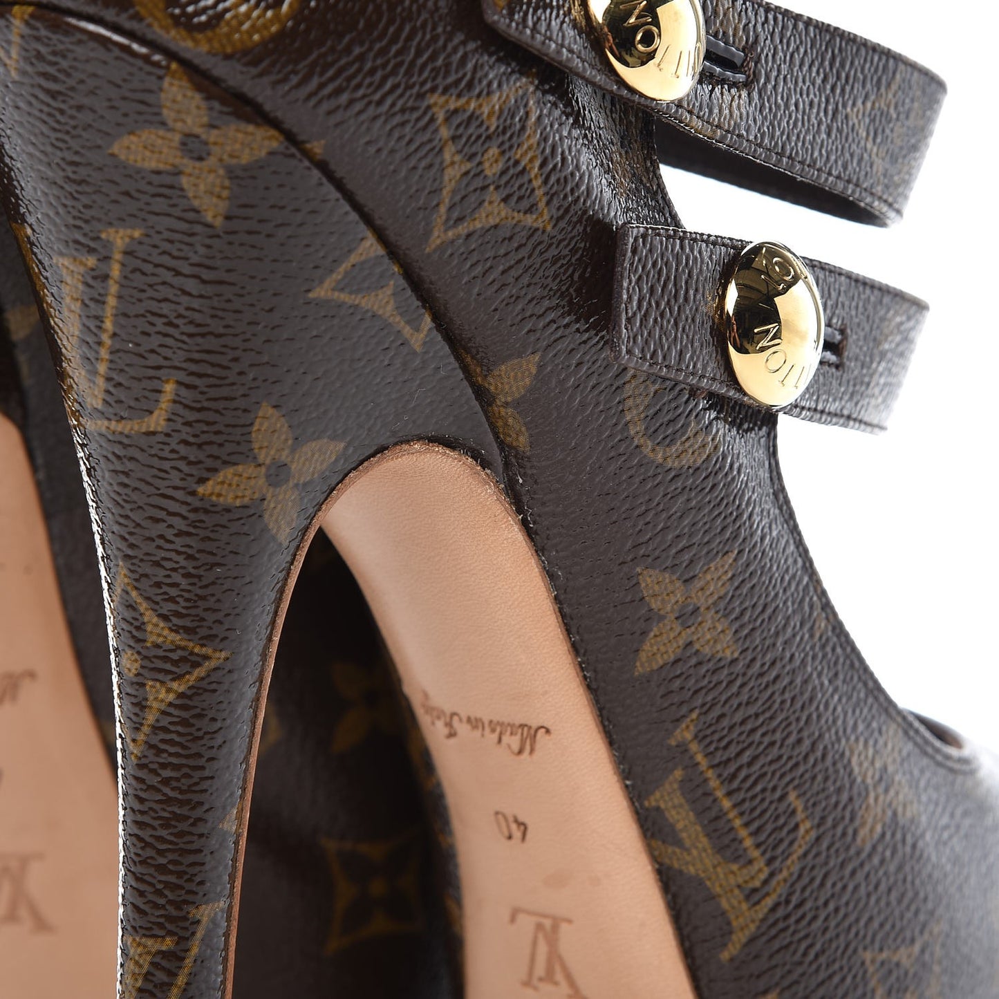 Patent Monogram Ritual Fetish Platform Pumps 40