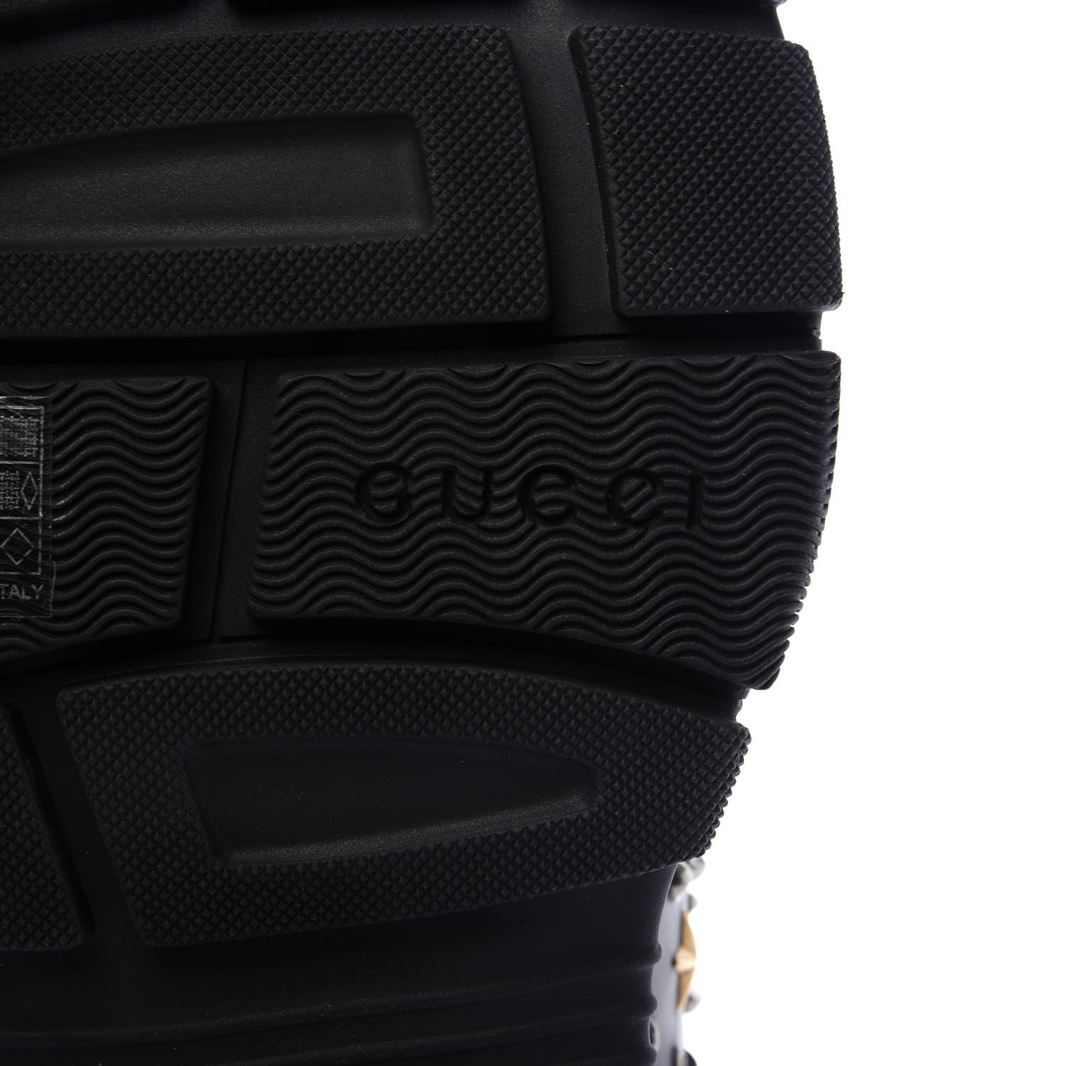 Gucci Technical Canvas Calfskin Reflective Studded Mens Aguru Sandals 9 Silver Black 8 of 8