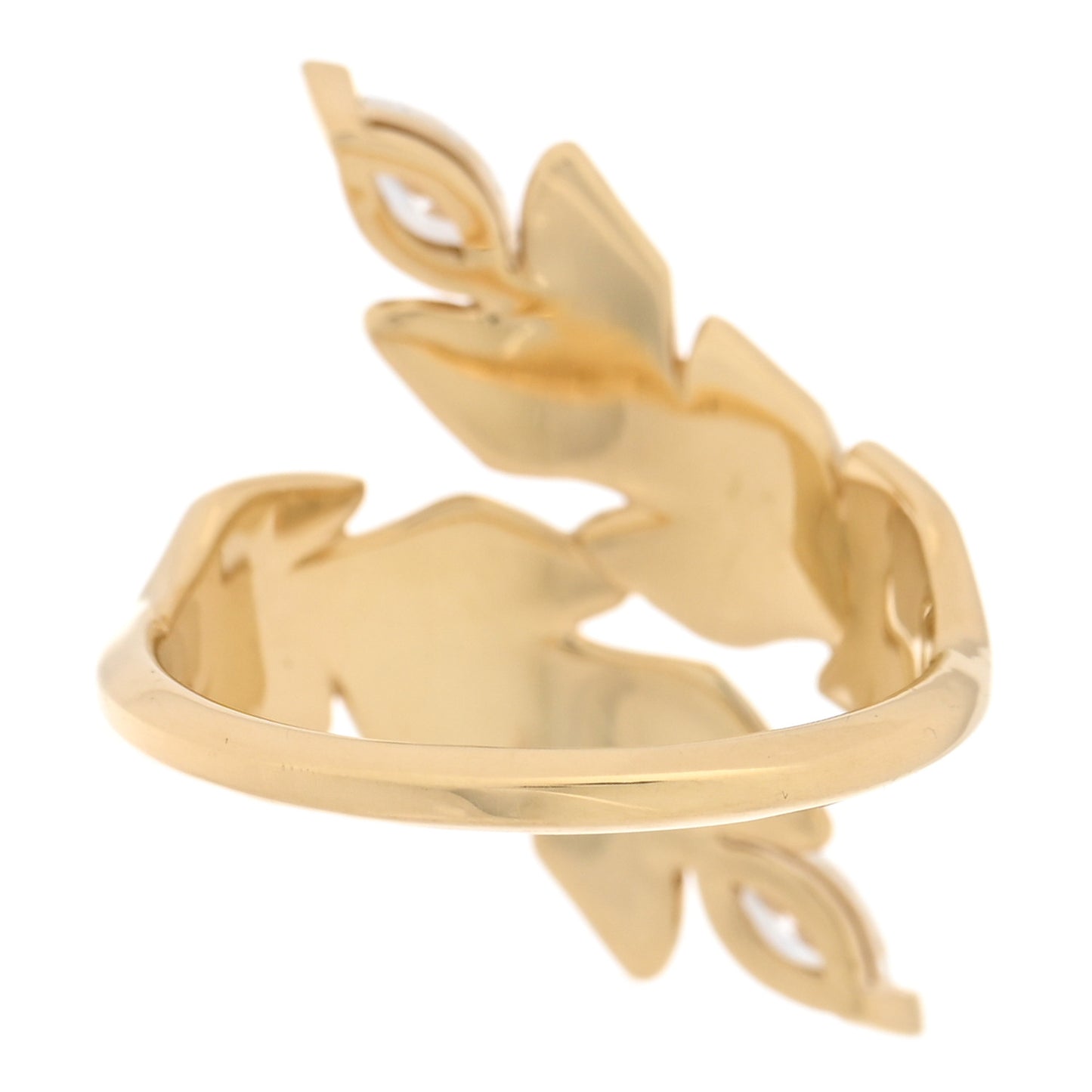18K Yellow Gold Diamond Victoria Vine Bypass Ring 49 5
