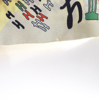 Hermes Silk 1001 H Twilly Vert De Gris Jaune Soufre Rouge 6 of 7