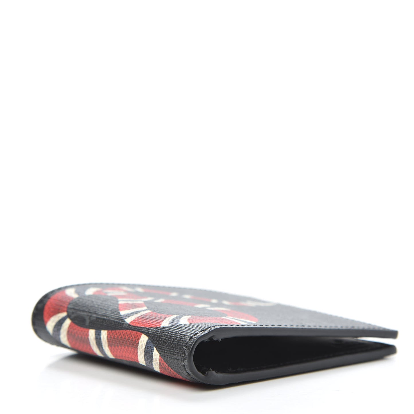 GG Supreme Monogram Kingsnake Nice Bi-Fold Wallet Black Grey