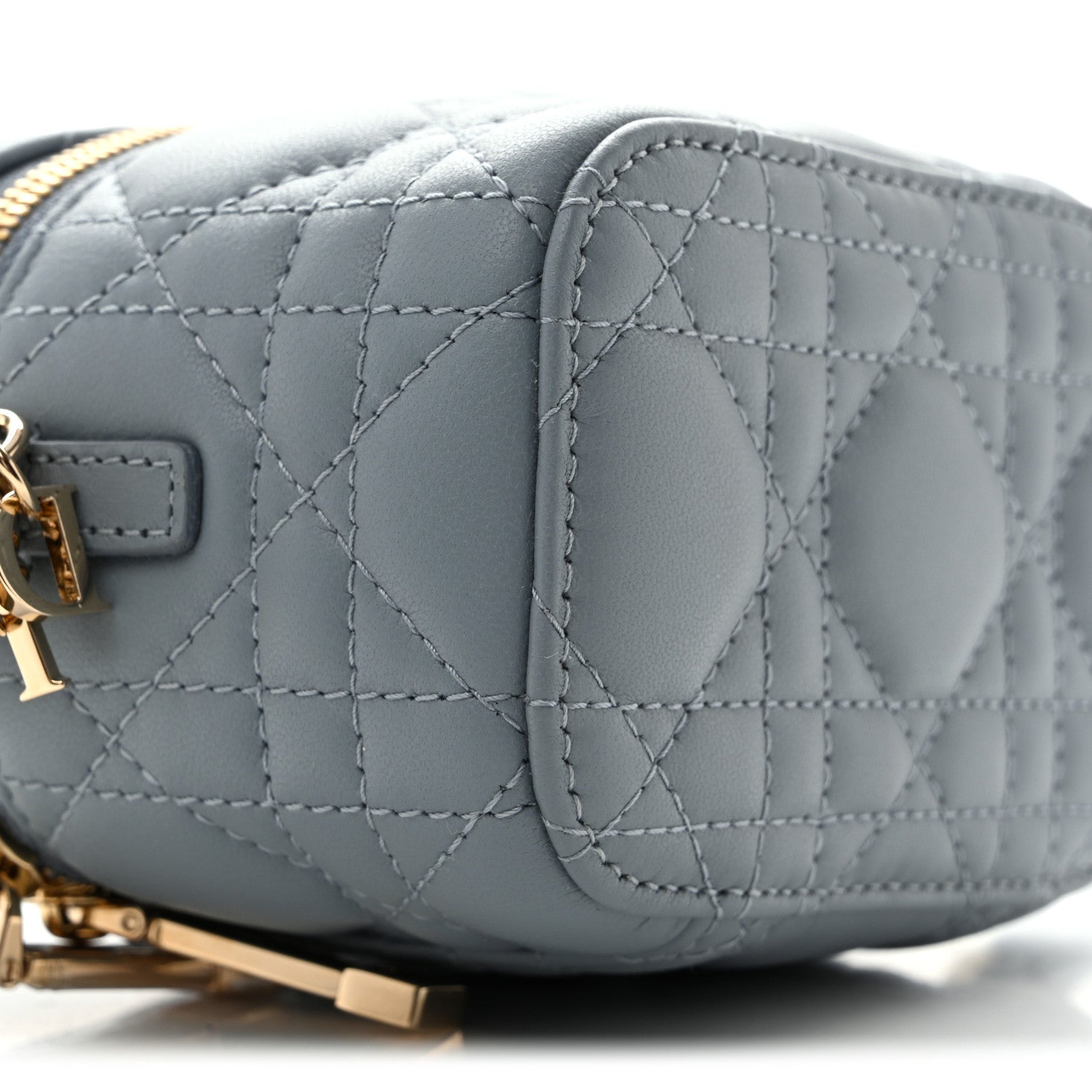 Christian Dior Lambskin Cannage Micro Lady Dior Vanity Case Cloud Blue 8 of 11