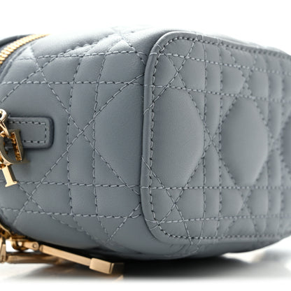 Christian Dior Lambskin Cannage Micro Lady Dior Vanity Case Cloud Blue 8 of 11