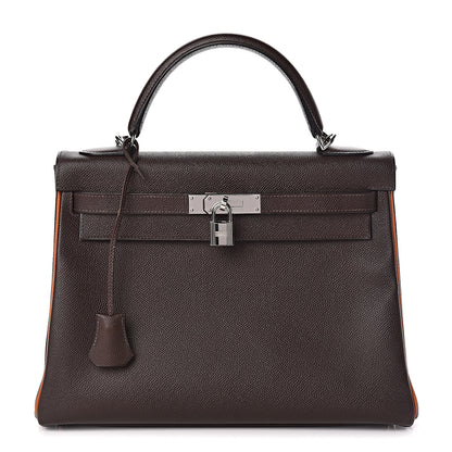 Hermes Epsom Kelly Retourne 32 Chocolate Orange 1 of 46
