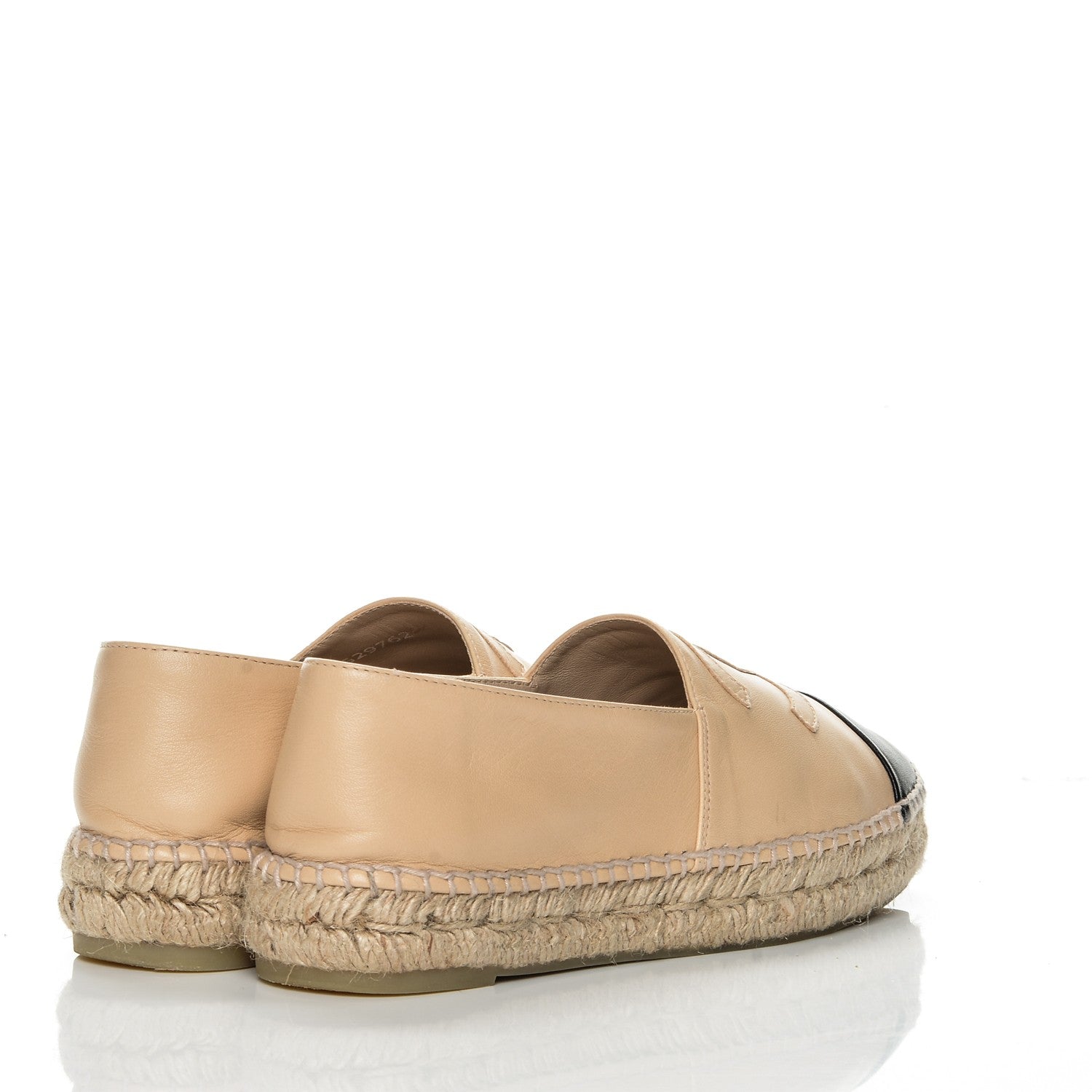 Chanel Lambskin CC Espadrilles 37 Beige Black 4 of 7