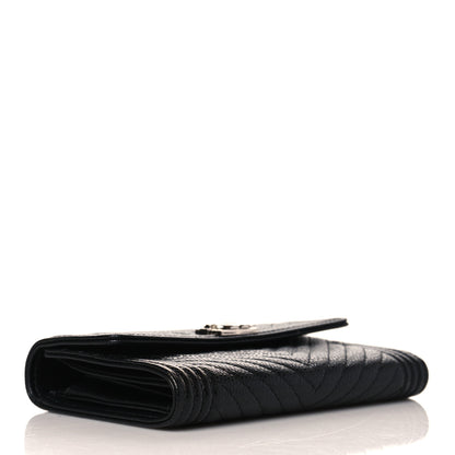 Chanel Caviar Chevron Quilted Medium Boy Flap Wallet Black 4 of 9