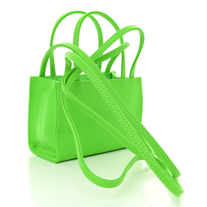 Telfar Vegan Leather Small Shopping Bag Highlighter Green 3 of 9