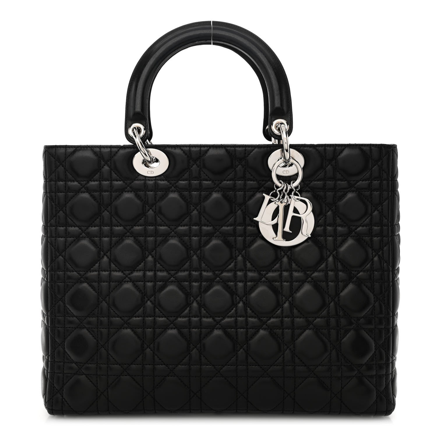 Christian Dior Lambskin Cannage Large Lady Dior Black 1 of 10