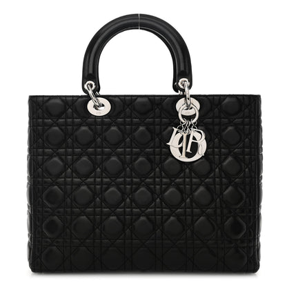 Christian Dior Lambskin Cannage Large Lady Dior Black 1 of 10