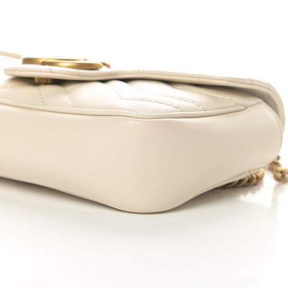 Gucci Calfskin Matelasse Super Mini GG Marmont Shoulder Bag White 10 of 11