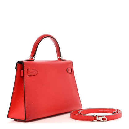 Hermes Epsom Horseshoe Mini Kelly Sellier 20 Rose Texas Bleu Saphir 3 of 14