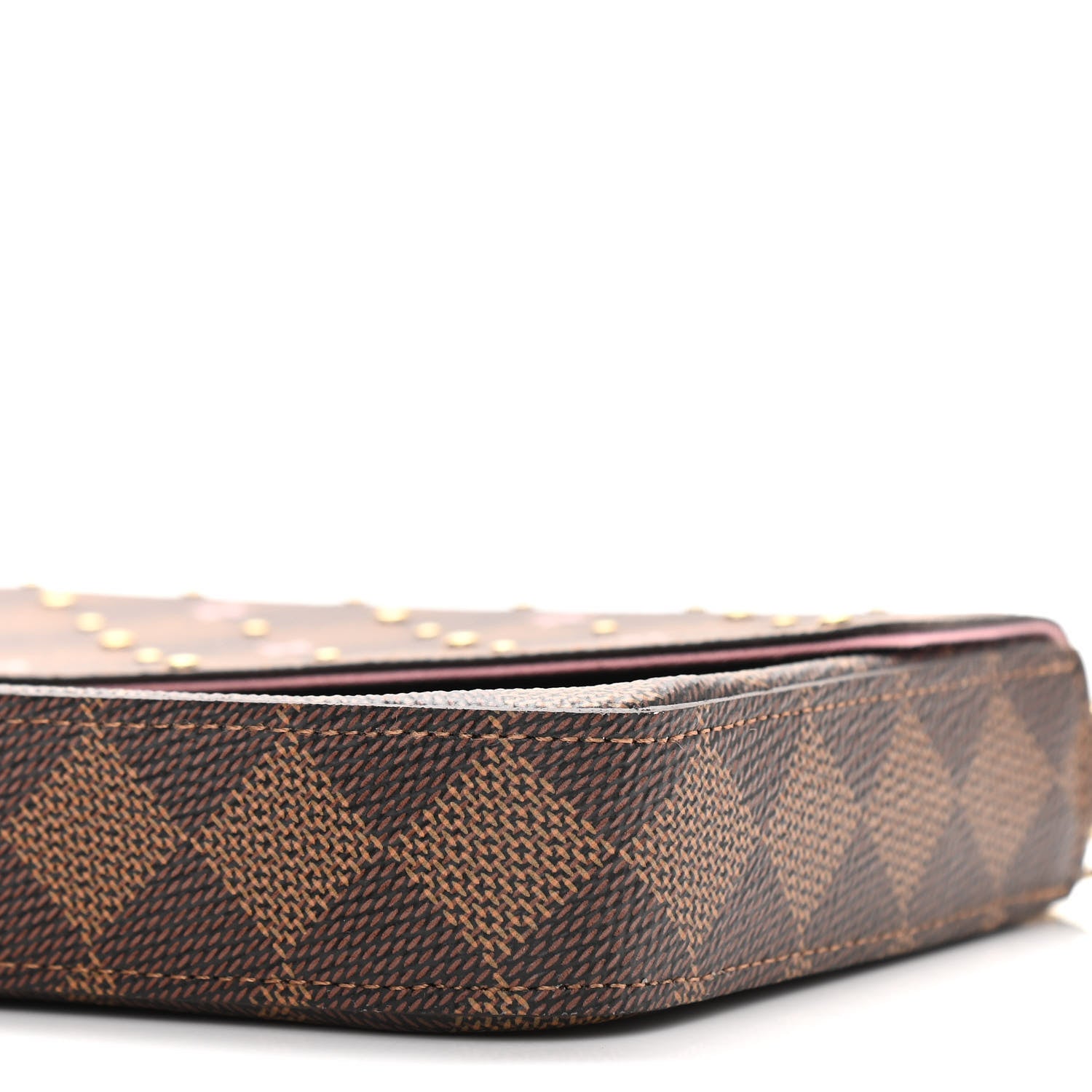 Louis Vuitton Damier Ebene Studded Pochette Felicie Chain Wallet 10 of 11