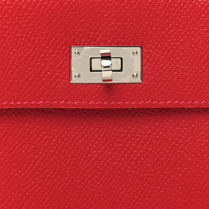 Hermes Epsom Kelly Pocket Compact Wallet Rouge Casaque 8 of 9