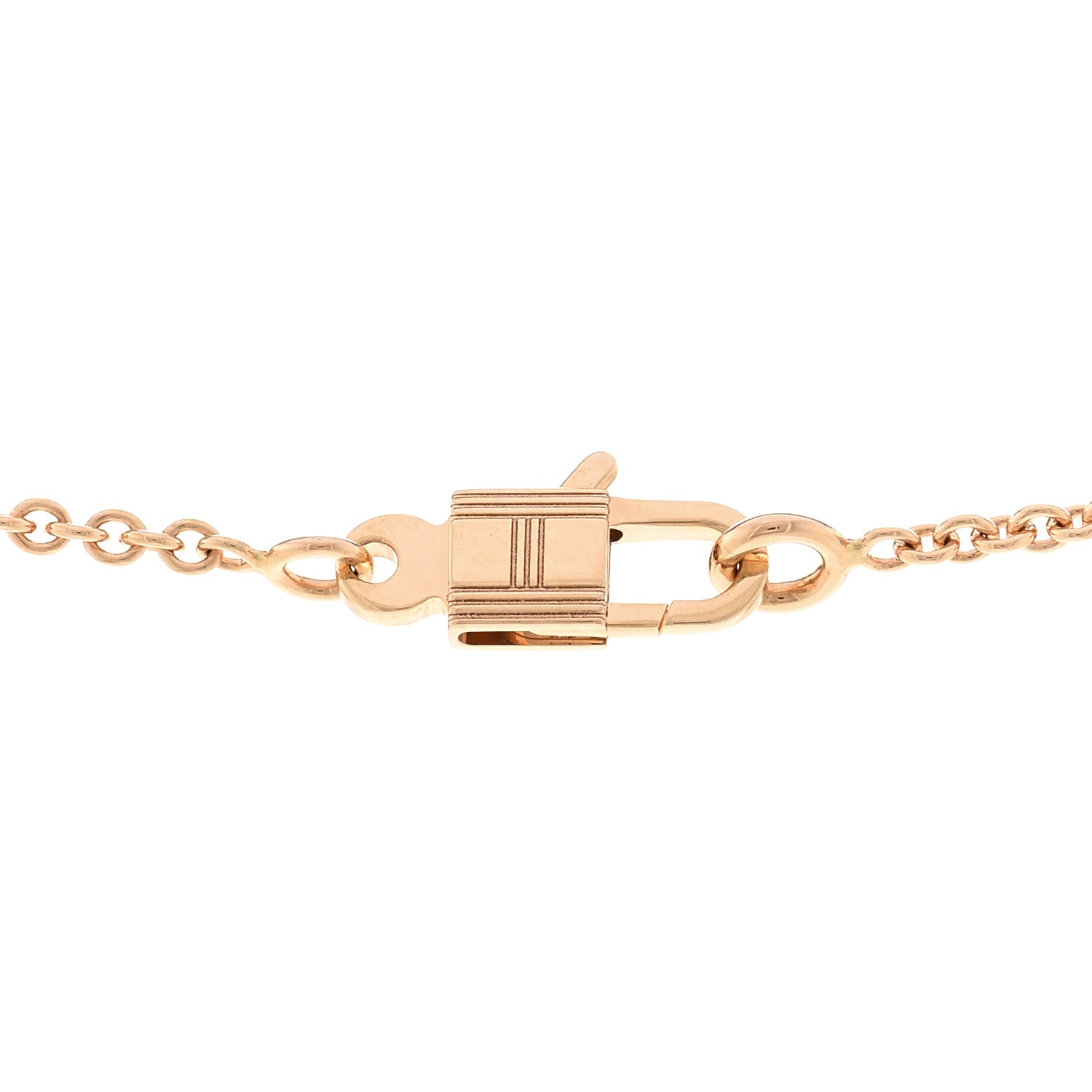 Hermes 18K Rose Gold Pink Sapphire Constance Amulettes Pendant Necklace 4 of 5