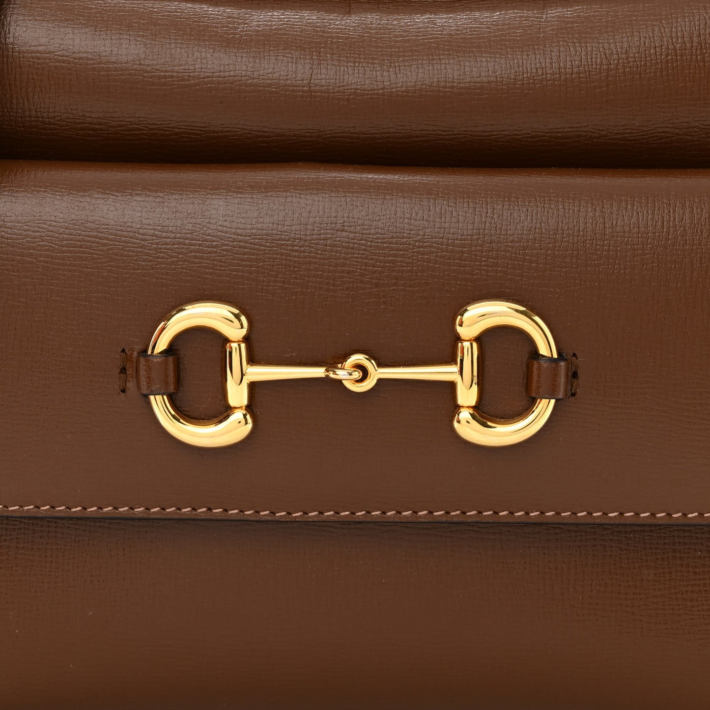 Azalea Calfskin Small Horsebit 1955 Shoulder Bag Brown Sugar
