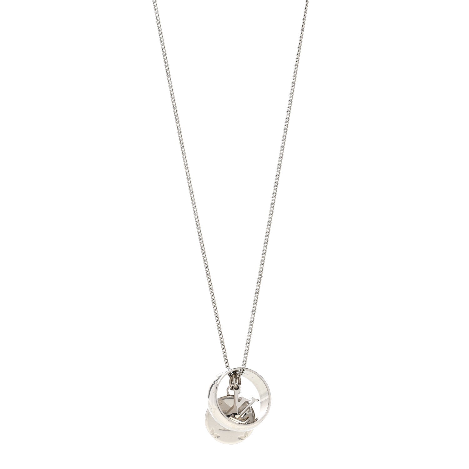 Louis Vuitton Zamac Palladium Monogram Charms Necklace Silver 1 of 7