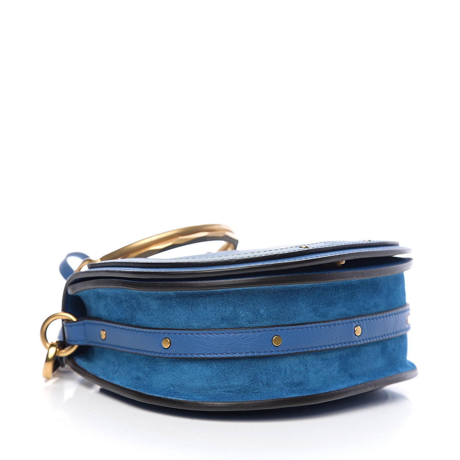 Chloe Calfskin Suede Small Nile Bracelet Bag Smoky Blue 3 of 8