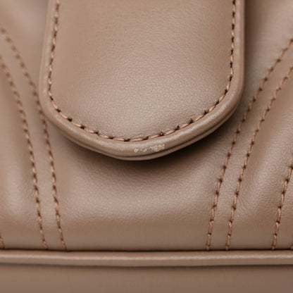 Gucci Calfskin Matelasse Small GG Marmont Top Handle Shoulder Bag Porcelain Rose 11 of 15