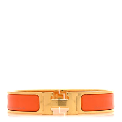Hermes Enamel Narrow Clic Clac H Bracelet PM Orange 1 of 7