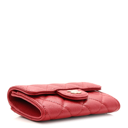 Chanel Caviar Quilted Flap Card Holder Wallet Red 4 of 9