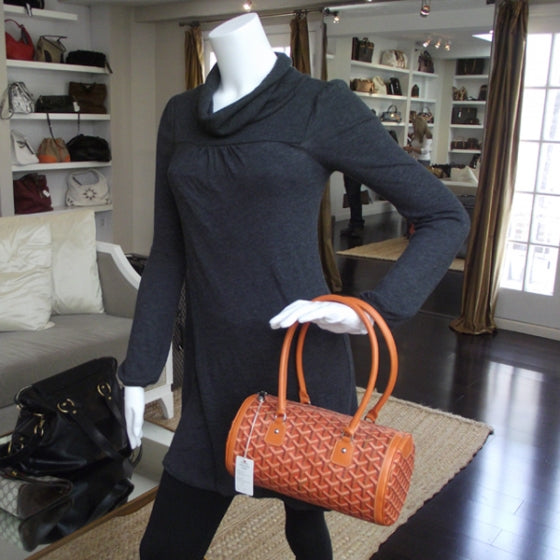 Goyardine Amakios PM Bowler Tote Bag Orange