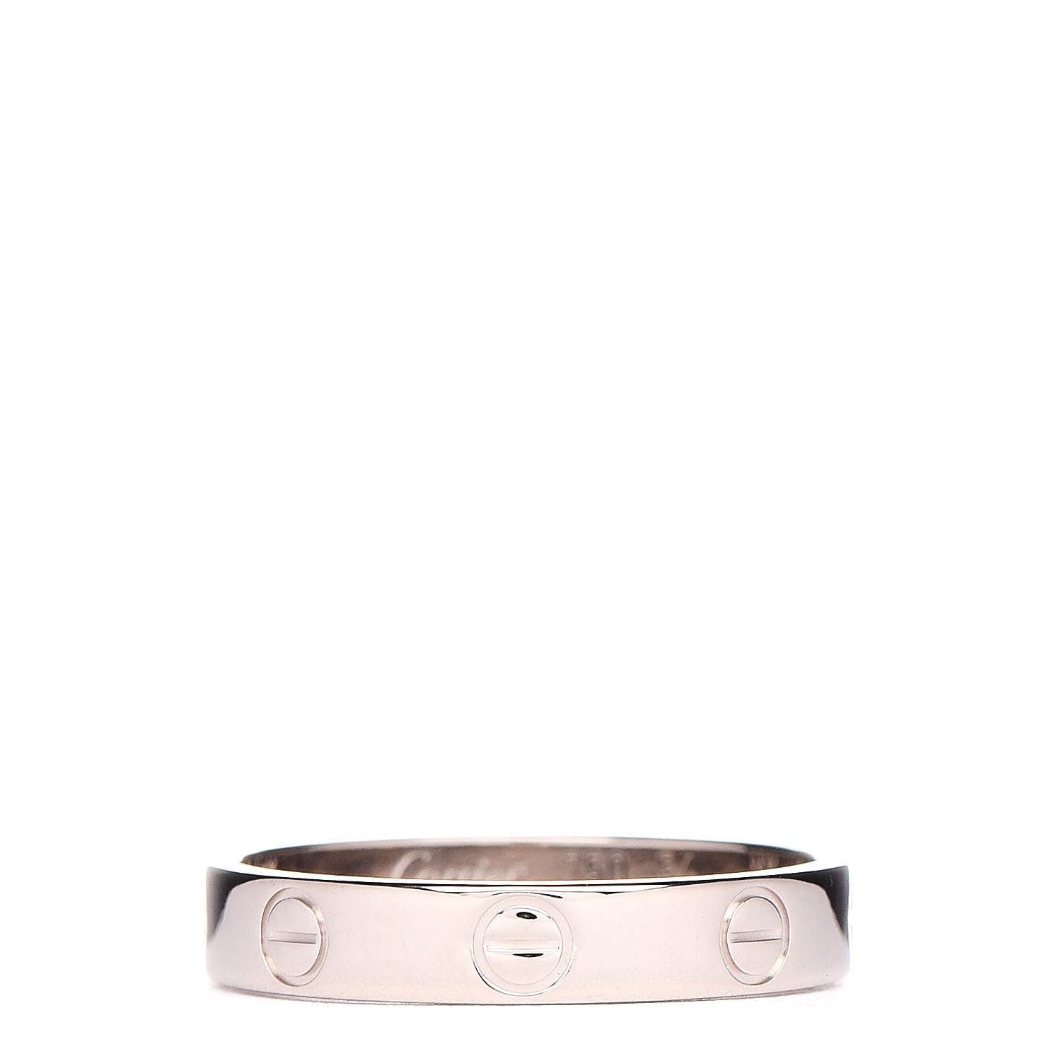 Cartier 18K White Gold 3.5mm LOVE Wedding Band Ring 54 6.75 1 of 5