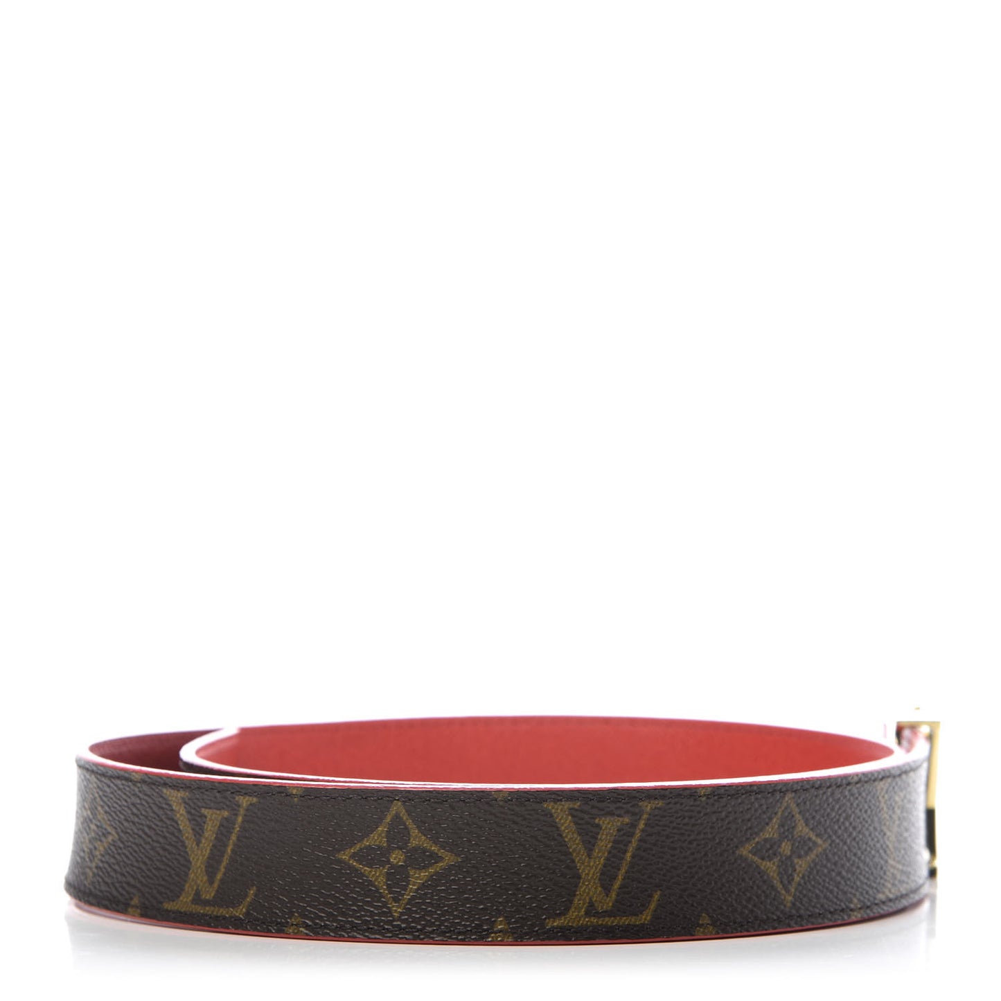 Calfskin Monogram 30mm LV Initiales Reversible Belt 75 30 Coquelicot